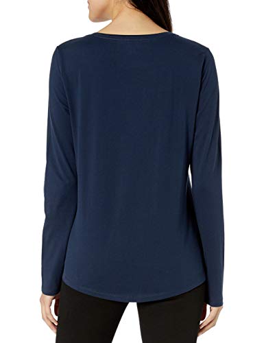 Amazon Essentials Women's Classic-Fit 100% Cotton Long-Sleeve Crewneck T-Shirt, Navy, Medium #TOP1