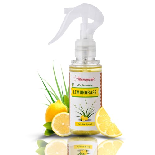 Image of Room freshener Spray Lemon grass Room Spray Kitchen Bathroom Car Living Area Office Cabin, workspace, Bedroom Freshener 100ml (Lemon Grass-Perfect for bathroom & kitchen freshness)
