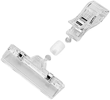 50PACK Clear Plastic Rotatable POP Clip-on Style Merchandise Sign Display Clip Tag Holders (50Pack)