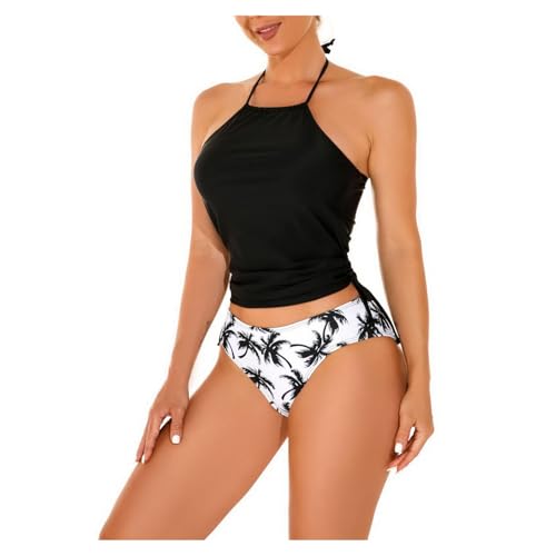 Two Piece Tankini Bathing Suits for Women Halter Bikini Tummy Control Swimsuits4