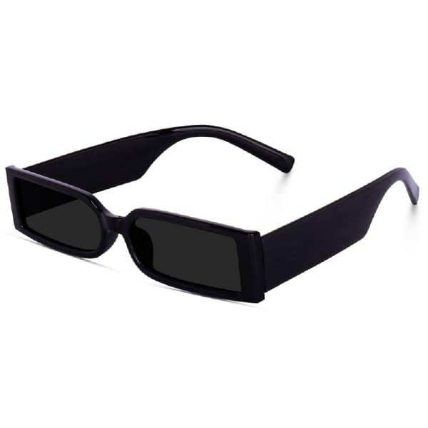 Unisex Premium Black Rectangular Sunglasses | UV Protected | Minimal & Trendy Eyewear-image-27