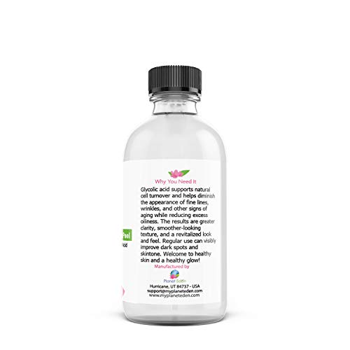Planet Eden 30% Glycolic AHA Acid Skin Chemical Peel Kit with Fan Brush for Diminishing Sun Damage, Dark Spots, Fine Lines, Wrinkles - Thumbnail 2