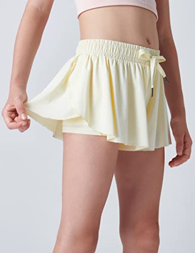 3 Pack Girls Flowy Shorts With Spandex Liner 2-In-1 Youth Butterfly Skirts For Fitness, Running, Sports (Set 1, Large) #TOP2