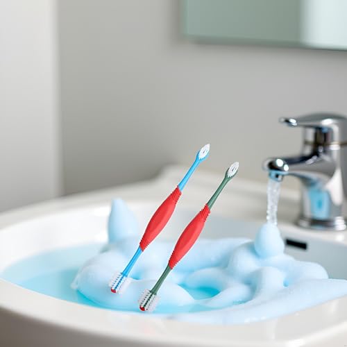 Image of 2 Pcs Dog Toothbrush 360 Degree Dog Tooth Brush, Dual Head Tooth Brushing Kit Non Slip Toothbrush for Dogs and Cat Teeth Clean Pet Dental Care Toothbrushes Puppy Tooth Brushing Kit