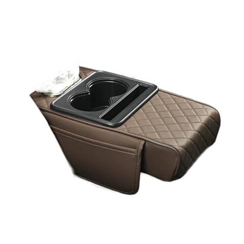 KIXZSAZ 車のアームレストボックスパッド革多機能アームレストクッションとカップホルダー PU 車の革アームレストドアパネルカバー, E