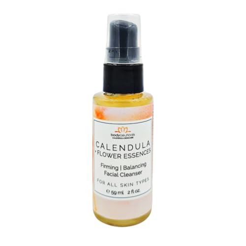 Bodyceuticals Calendula + Flower Essence Firming & Balancing Facial Cleanser |Botanical Hydration & Purification for All Skin Types | Non-Greasy | non-GMO | No Parabens & Sulphates | 2 oz Pump Bottle