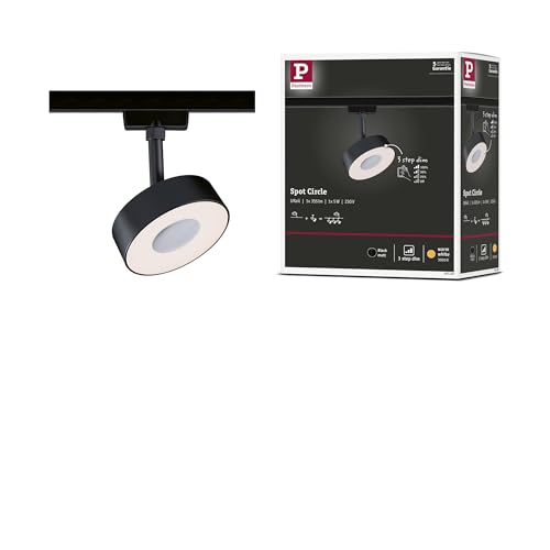 Paulmann 95589 3-Step-Dim Circle URail LED Rail spot 160lm 5W 3000K dimmable 230V Black matt Rail System