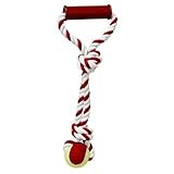 Tug-O-Rope Handle Tug with Tennis Ball Dog Toy 15"