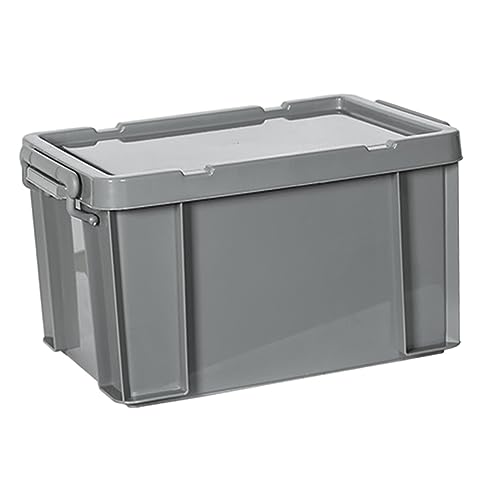 Besga 強力な耐久性のある収納箱積み重ね可能な収納箱 PP 棚収納ボックス, グレー