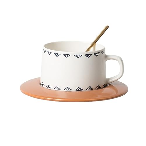 Tasse à café au lait rétro, le cadeau idéal en céramique vintage avec soucoupe