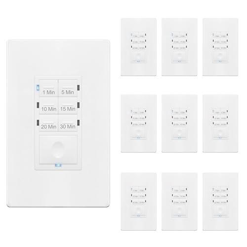 Image of ENERLITES 30-Minute Neutral Countdown Wall Switch Timer, 10 Pack