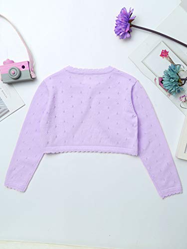 Girls Knit Cardigan Shrug Long Sleeve Button Closure Bolero Flower Girl Dress Cover Cropped Coat Sweater4
