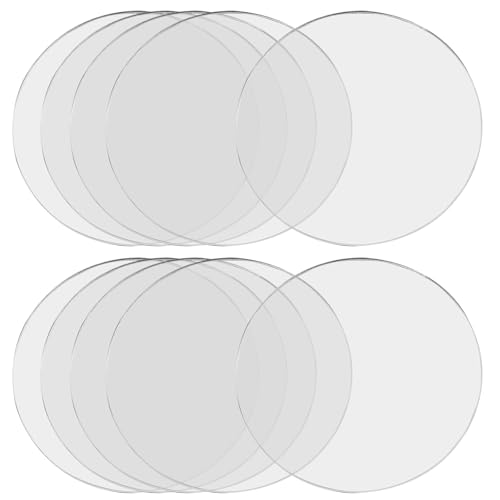 Image of Hitefu Clear Circle Acrylic Sheets, 4 Inch, 10 Packs, 3mm Thick | Transparent Plexiglass, For Signs & Photo Frames, Art Craft & DIY Display Projects