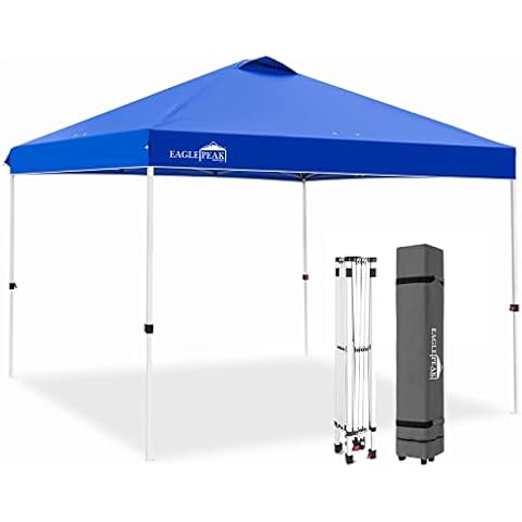 EAGLE PEAK 3m x 3m Pop Up Gazebo Tent Instant Outdoor Canopy Straight Leg Shelter (Blue) Cover