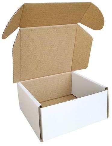 CH-BOX 100 Pack 4x4x2'' Small Shipping Boxes, Corrugated Cardboard Mailers for Business, White (CM442-100)