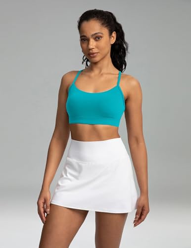 Image of Colorfulkoala Women's Dreamlux Y Back Sports Bra Low Impact Padded Workout Top with Built in Bra A-C Cups
