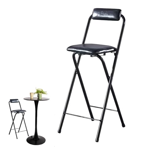 キッチン ハイスツール 折りたたみチェア 室内 アウトドア用、55cm-75cm座高 カウンターチェア 折り畳み 背もたれ 布張りバーチェア、大人用ポータブル折りたたみ椅子 ダイニングチェア スツール 滑り止め耐摩耗 収納便利 軽量 耐荷重: 180kg(