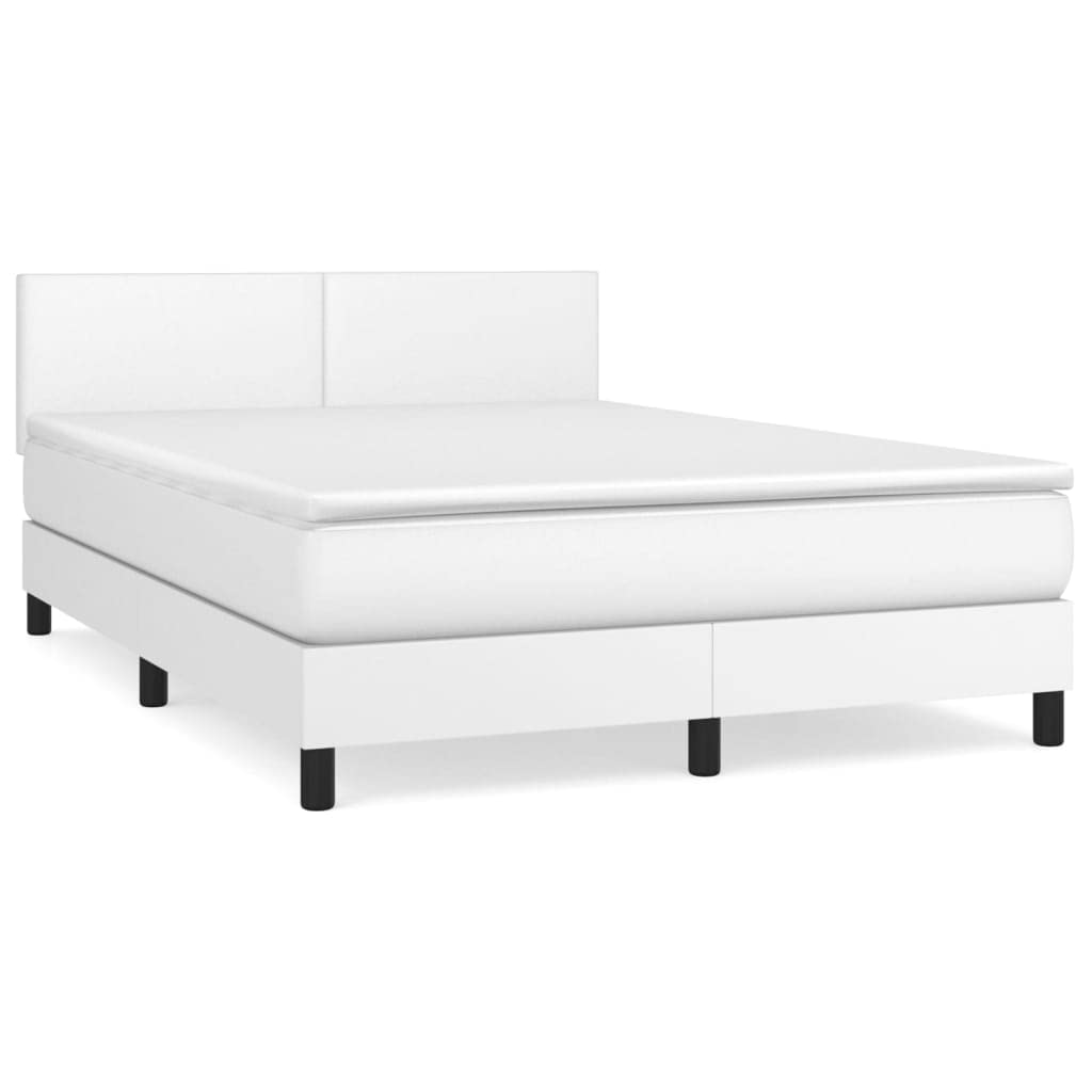 Similpelle resistente con contenitore e testiera regolabile Bianco 140x200