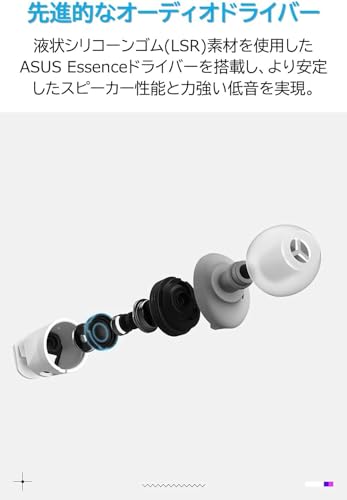 【Amazon.co.jp限定】ASUS ゲーミングイヤホン ROG Cetra II Core Moonlight White 液状シリコーンゴムドライバー PS5/PS4/PC/Switch/スマートフォン 3.5mm アルミ製ハウジング / Amazon限定2年保証 / 国内正規代理店品