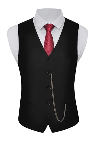 Image of BABEYOND 1920s Mens Gangster Vest Costume Accessories Set Fedora Hat