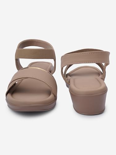 Image of SKOLL Wedges Heels Sandals For Women, Comfortable Heel, Ankle Straps