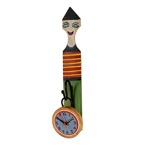 Image of AAKRITI ART CREATIONS Nobita's Wall Clock Multicolor | Wall Clock for Home, Home Decoration | Modern Art Wall Hanging, Lightweight Wooden wall Decor | Matte Finish Wooden