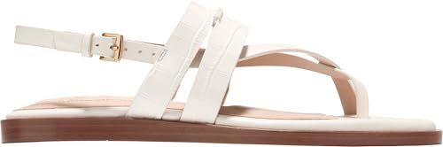 Cole Haan Cole Haan Women's Go-To Estella Flat Thong, Powder Croc Print Leather, 8-B US