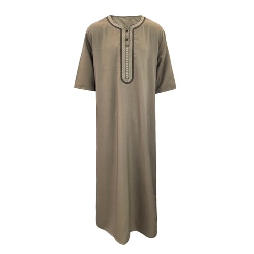 Vêtement arabe de prière ample pour homme thobe imprimé - 5
