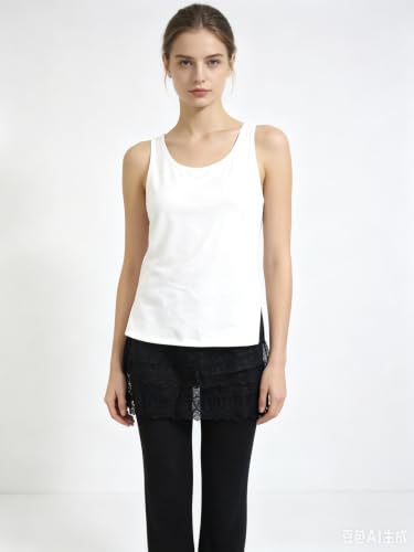 Image of Vanrose Jan Womens Lace Shirt Extender See Through Lace Underskirts Layering Half Slip Clothing Accessories