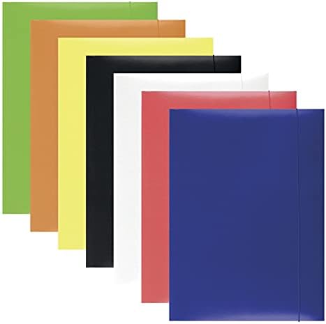 Office Products 21191131-99 mapp med gummiband kartong, A4, grammapp 300 g/m² 3 flikar, blandade färger