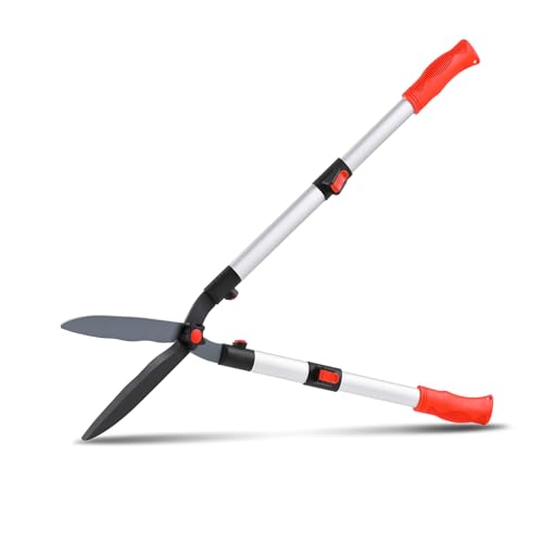 GARTOL Telescopic Hedge Shears,Long Handle Garden Shears with Very Sharp Sk5 Wavy Carbon Steel Blades,Anti-Slip Grip and Premium Rust-Resistant Steel, Gardening Tool for Hedges, Shrubs and Bushes