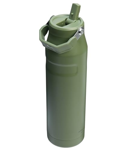 Image of Stanley IceFlow Flip Straw 2.0 Water Bottle 36 OZ | Built-In Straw with Larger Opening | Lightweight & Leak-Resistant | Insulated Stainless Steel | BPA-Free | Dried Pine