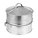 Yardwe 1 Set A Vapore Cesto con Coperchio Cibo A Vapore Riutilizzabile Cremagliera A Vapore A Cremagliera Fumante Pentole Dim Sum Gnocco Bao Panino per Asiatico Cucina Dim Sum Gnocchi di
