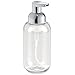 mDesign Foaming Soap Dispenser Pump Bottle for Bathroom Vanities or Kitchen Sink, Countertops - Pack of 2, Clear/Chrome