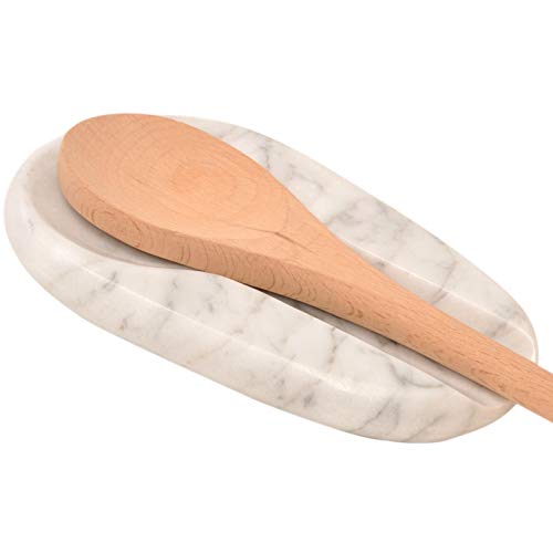 Marble Spoon Rest Heat-Resistant BPA-Free Spoon Holder for Stove Top Kitchen Utensil Holder for Spoons Ladles Tongs More