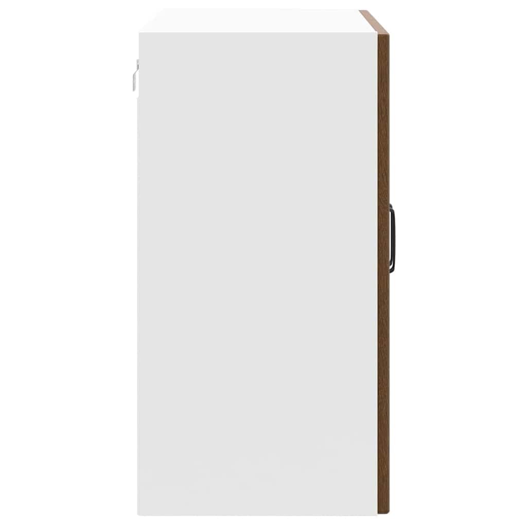 armario de pared de cocina Lucca, aspecto de roble marrón, material de madera, 80 x 31 x 60 cm, montaje en pared, mucho espacio de almacenamiento para porcelana, material duradero, fácil de