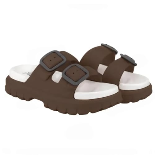 Image of Slipper for Women Men Flip Flop Double Buckle Pillow Sliders EVA Flat Sandals for Girls Boys Soft Open Toe Non Slip Platform Bedroom Outdoor Slippers