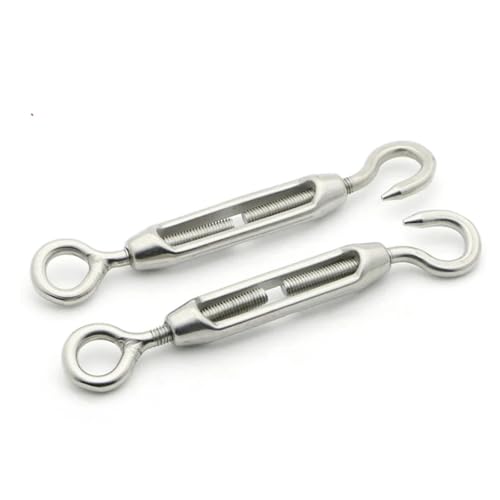 Turnbuckle 1Pcs Turnbuckle M4/M5/M6/M8 Turnbuckle Bolt Hook Rigging Eye Screw Wire Rope Tensioning Tightener Tight Connector for Wire Rope Tension(O to O,M5) miniatura 4