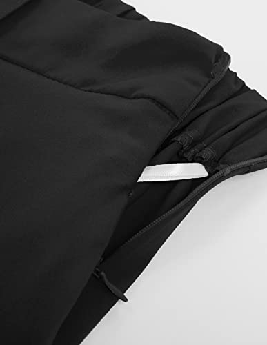 Belle Poque Womens Casual Button Front A Line Skirts Belted High Waist Midi Skirt With Pockets Black M thumb #8
