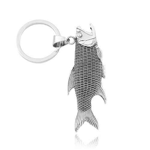RASPIO Llaveros Duraderos de Acero Inoxidable, Abridor de Llaveros de Peces Creativos Vintage, Dijes para Llaves de Coche, Regalos para Hombres y Mujeres RASPIO Llaveros Duraderos de Acero Inoxidable, Abridor de Llaveros de Peces Creativos Vintage, Dijes para Llaves de Coche, Regalos para Hombres y Mujeres