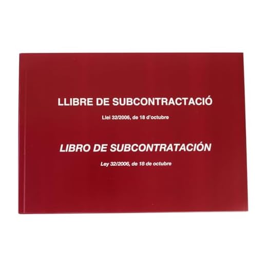 Dohe - Libro de subcontratación - Castellano y Catalán - Tamaño A4 apaisado (21x29,7 cm) - 10 hojas numeradas y autocopiativas - Material de oficina