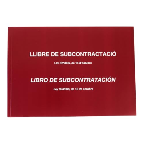 Dohe   Libro de subcontratación   Castellano y Catalán   Tamaño A4 apaisado (21x29,7 cm)   10 hojas numeradas y autocopiativas   Material de oficina