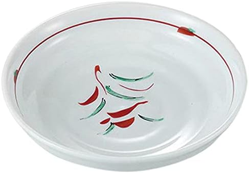 せともの本舗 Set of 10, Red Painting Hana-Rokubei 4.0 Plates, 5.5 x 1.3 inches (14 x 3.4 cm), 6.5 oz (195 g), Serving Plates, Restaurants, Inn, Japanese Tableware, Restaurant, Commercial Use,