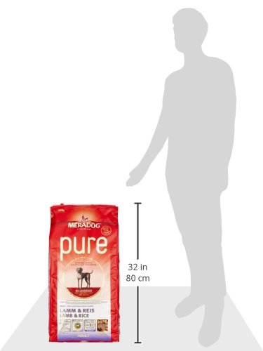 MERA PURE Adult Trockenfutter, Hundefutter ohne Gluten für sensible Hunde mit Lamm und Reis, 12,5 Kg