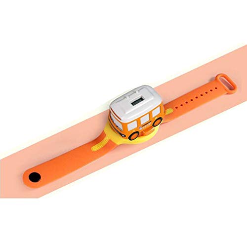 YAPUSEN キッズ 腕時計 おもちゃ 子供用 プレイウォッチ 子供 腕時計 玩具 車おもちゃ 車 腕時計 多機能 時計 ウォッチ LEDライト付き 音楽機能付き 360度回転 時間調節可能 男の子・女の子兼用 オレンジ