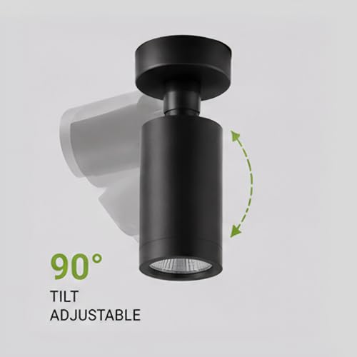 Image of Goldmedal Bibo 7W LED Surface Spotlight | Focus Light |Warm White (3000K)| Adjustable Base | with 36Beam Angle | for Kitchen,Living Room & Malls | Up to 70 Lumens Per Watt | Body Colour:Black