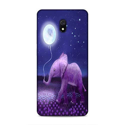 Image of Printed Mobile Back Hard Case Cover for Xiaomi Redmi 8A | Animal Love, Cute Baby Elephant, Moon Balloon, Night Love -2200