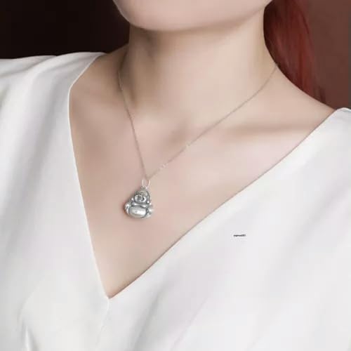 Pendentif Bouddha Rieur en argent pur S990 ciselé main