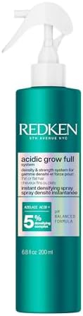 Redken Acidic Grow Full Instant Densifying Spray, Leave-In Treatment for Thinning Hair, Heat Protectant up to 450°F / 230°C, 200ml