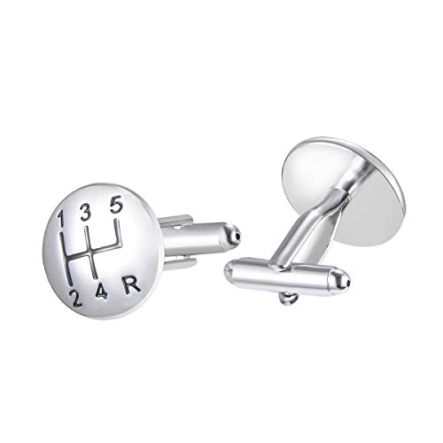 Car Shift Gear Cufflinks Car Auto 5 Speed Gear Stick Shift Knob Shifter Cufflinks with a Gift Bag